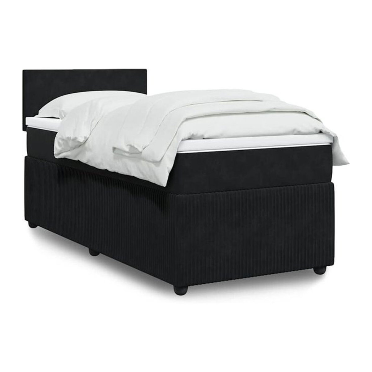 Vidaxl Boxspringbett mit Matratze in Schwarz aus Samt, B/T/H: 100 x 200 x 100,5 cm - Bild 1