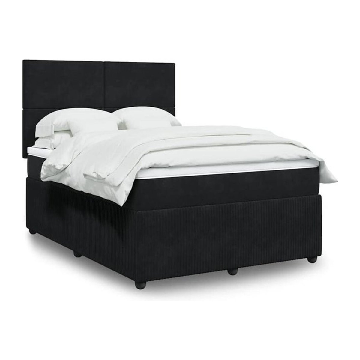 Vidaxl Boxspringbett mit Matratze in Schwarz aus Samt B/T/H: 140 x 200 cm - Bild 1