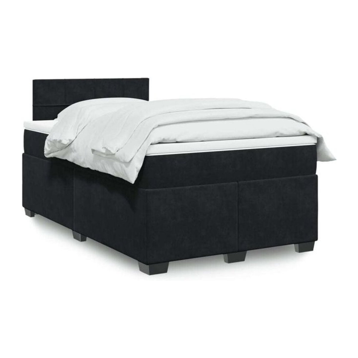 Vidaxl Boxspringbett mit Matratze in Schwarz aus Samt, B/T/H: 190 x 120 x 100,5 cm - Bild 1