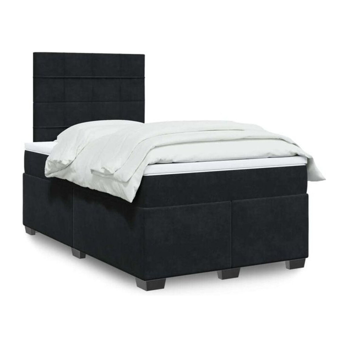 Vidaxl Boxspringbett mit Matratze in Schwarz aus Samt, B/T/H: 190 x 120 x 150,5 cm - Bild 1