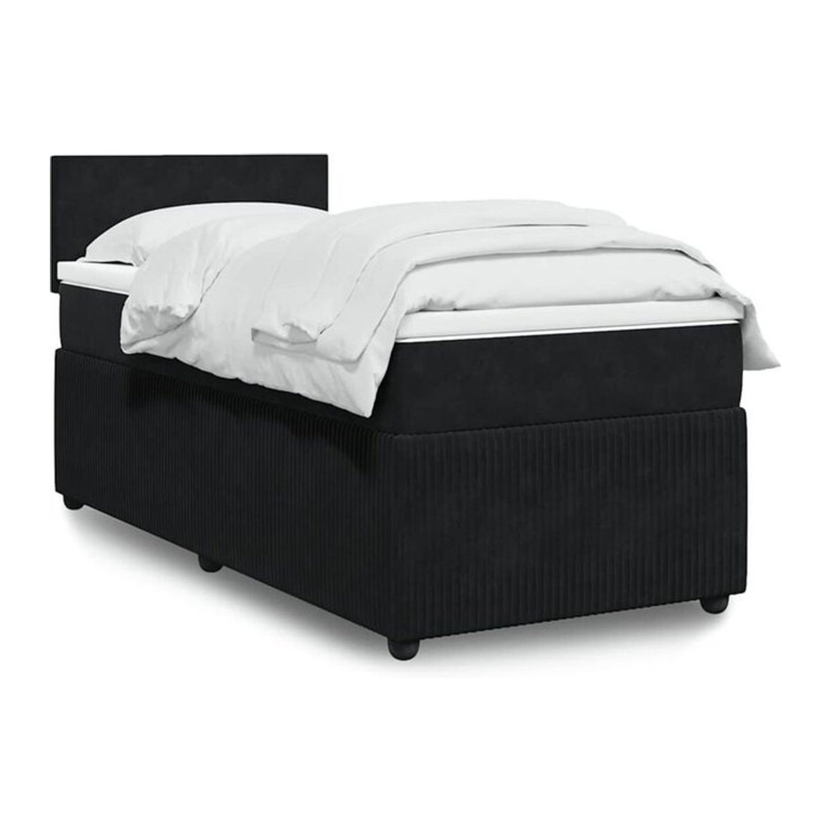 Vidaxl Boxspringbett mit Matratze in Schwarz aus Samt, B/T/H: 80 x 200 cm - Bild 1