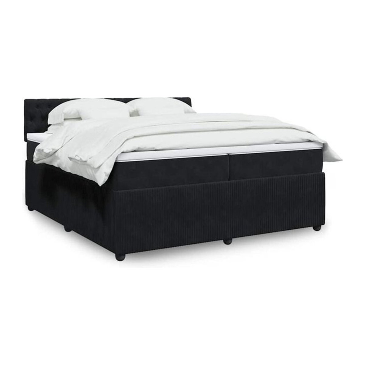 Vidaxl Boxspringbett mit Matratze in Schwarz aus Samt im modernen Design B/T/H: 200 x 200 x 100,5 cm - Bild 1