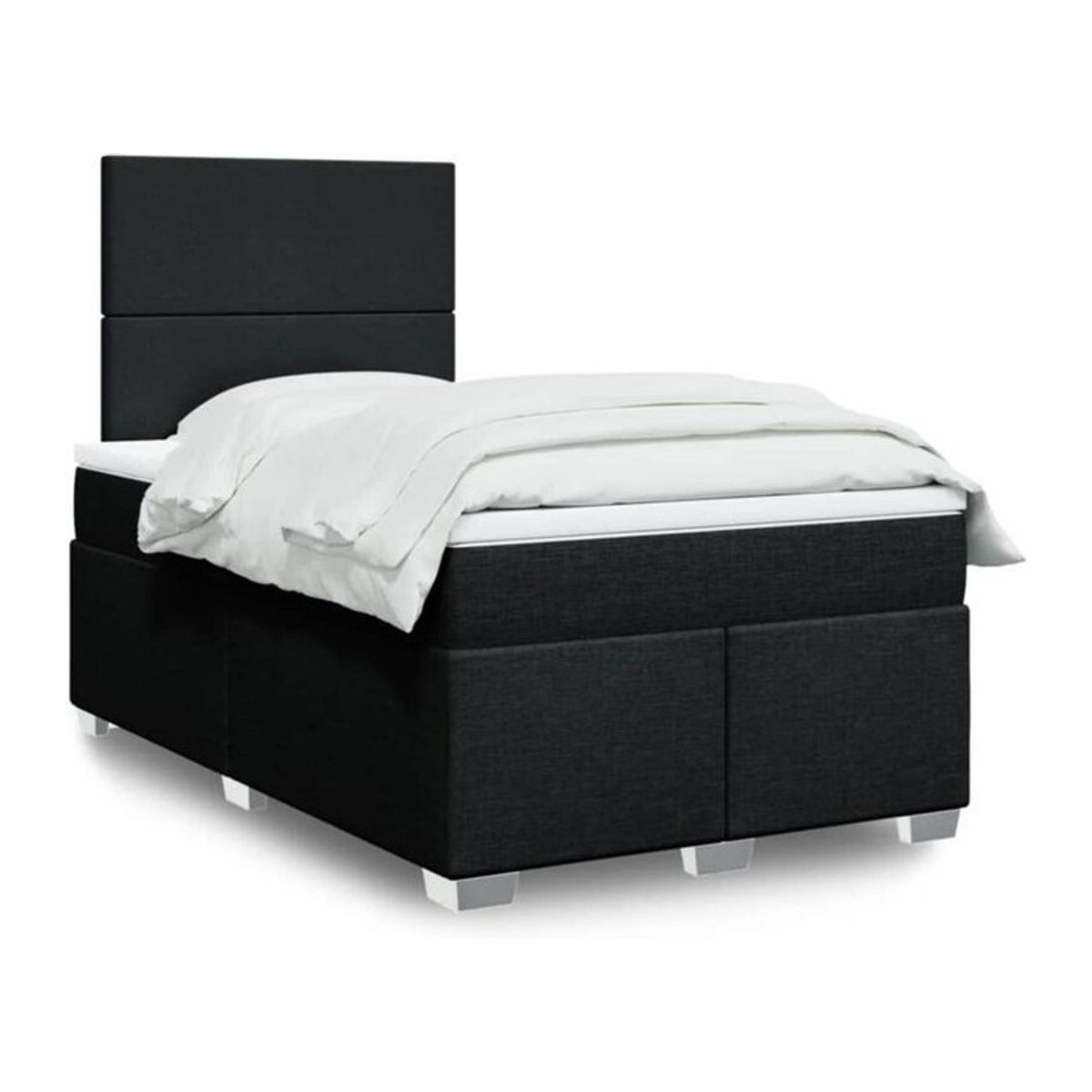 Vidaxl Boxspringbett mit Matratze in Schwarz aus Stoff B/B: 120 x 190 cm - Bild 1