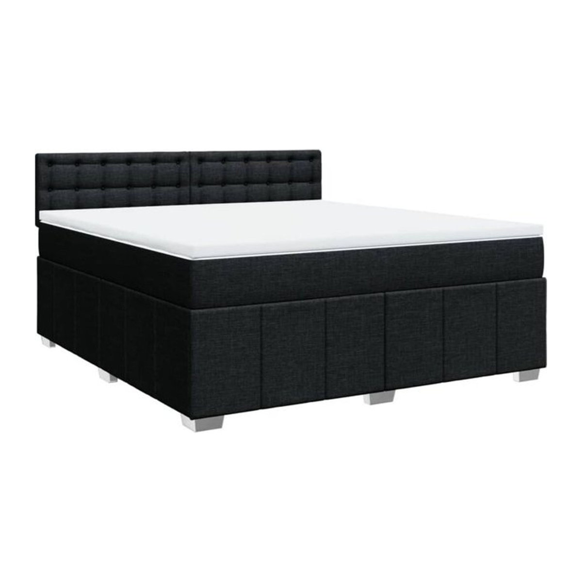 vidaxl Boxspringbett mit Matratze in Schwarz aus Stoff, B/B: 180 x 200 cm - Bild 1