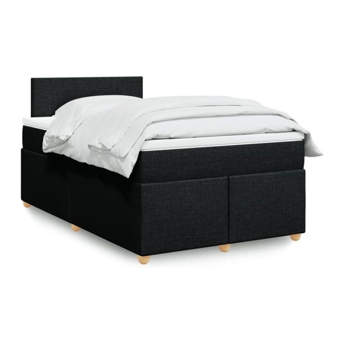 Vidaxl Boxspringbett mit Matratze in Schwarz aus Stoff, B/B/H: 120 x 200 cm - Bild 1