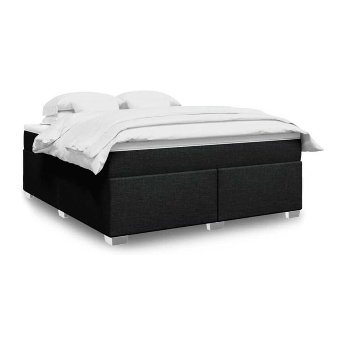 Vidaxl Boxspringbett mit Matratze in Schwarz aus Stoff, B/B/H: 180 x 200 cm - Bild 1
