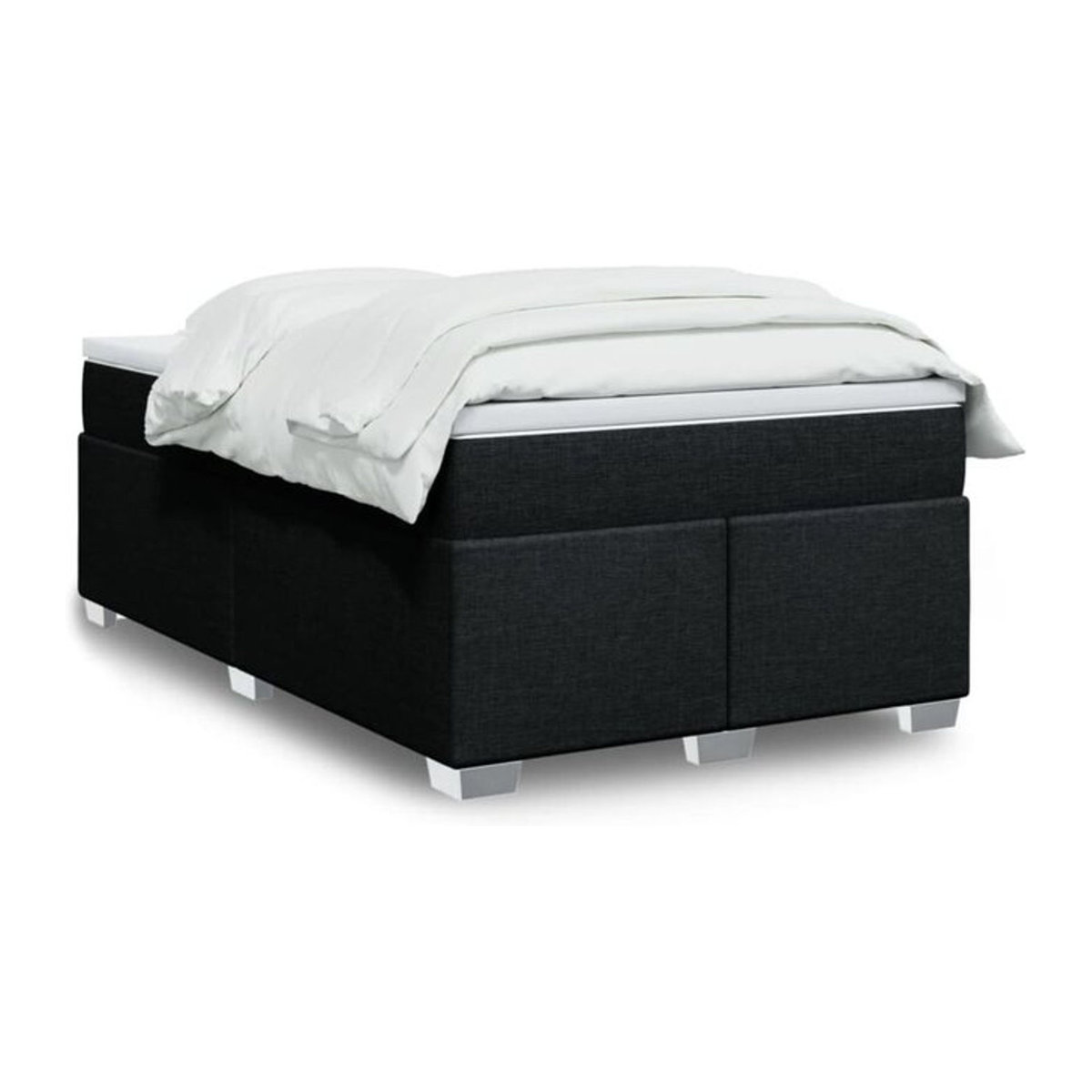 vidaxl Boxspringbett mit Matratze in Schwarz aus Stoff, B/B/H: 190 x 120 x 46 cm - Bild 1