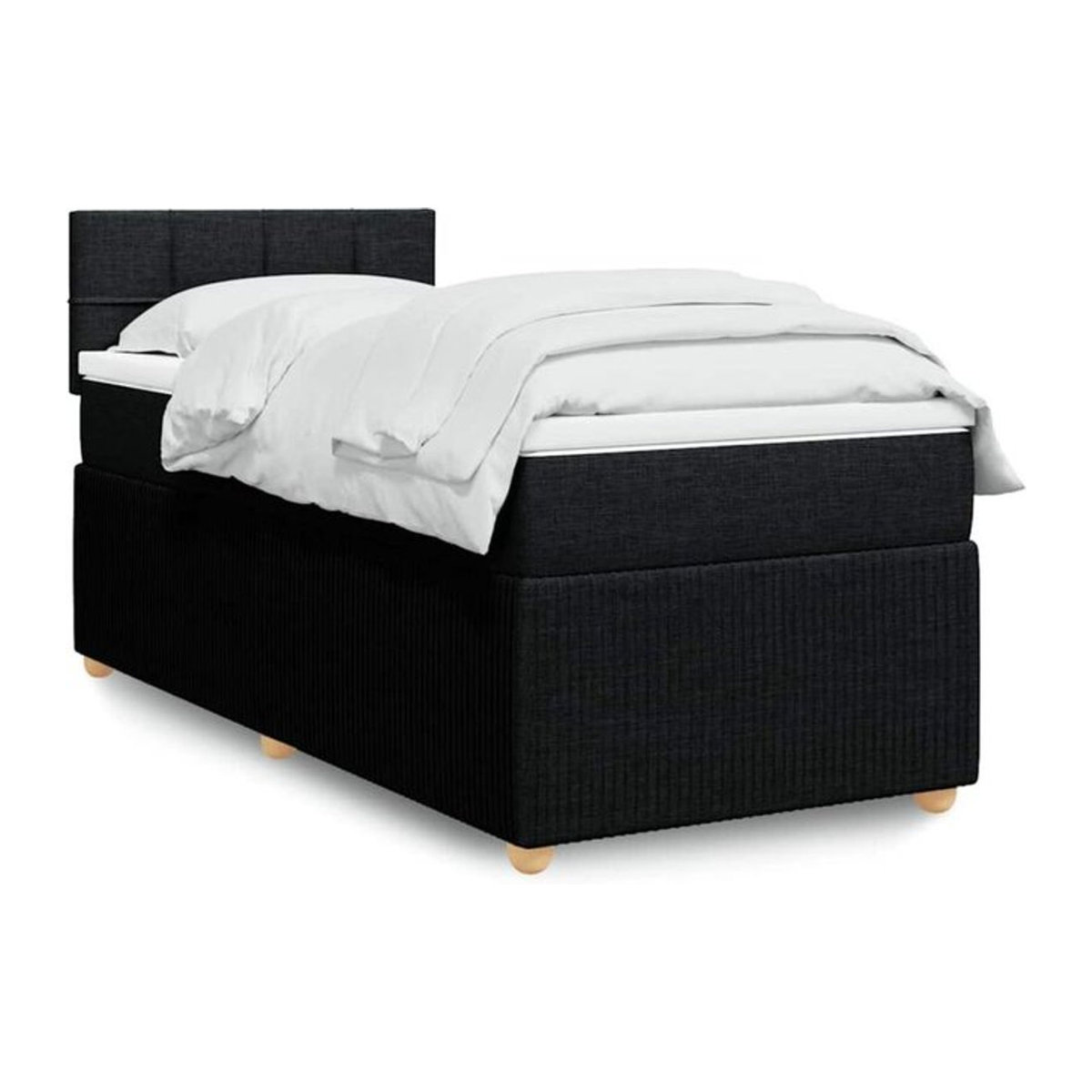 Vidaxl Boxspringbett mit Matratze in Schwarz aus Stoff, B/T: 100 x 200 cm - Bild 1