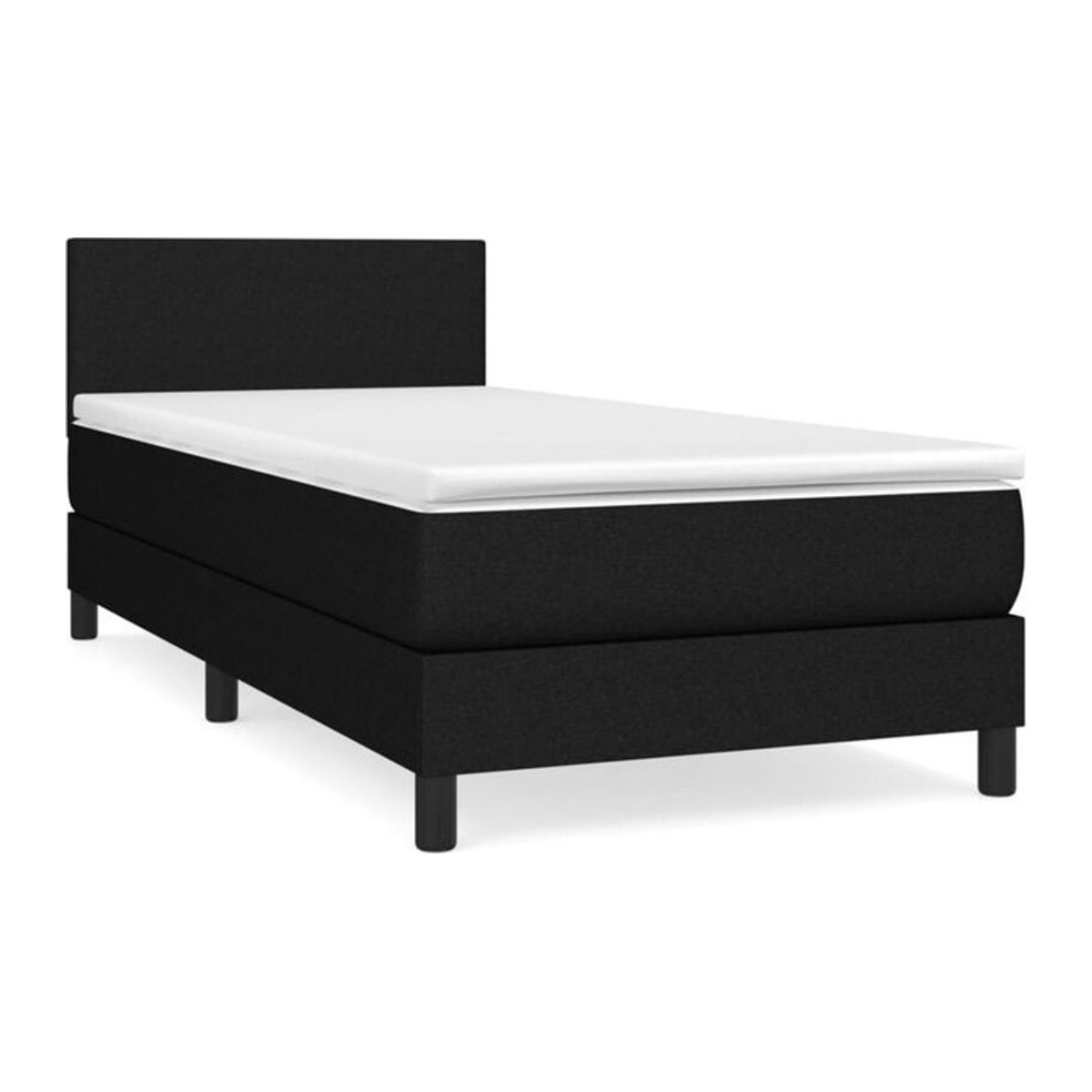 Vidaxl Boxspringbett mit Matratze in Schwarz aus Stoff B/T: 100 x 200 cm - Bild 1