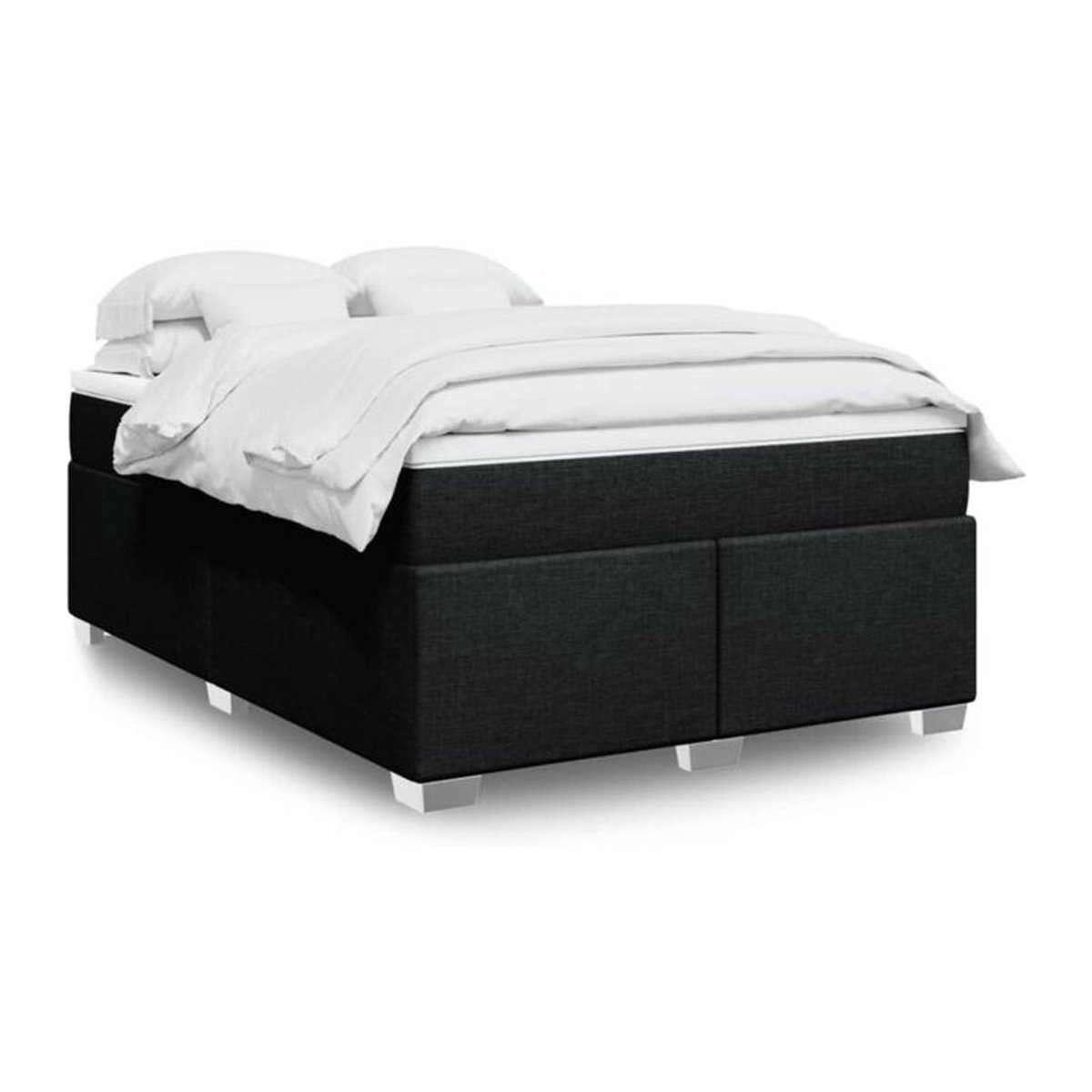 Vidaxl Boxspringbett mit Matratze in Schwarz aus Stoff, B/T: 160 x 200 cm - Bild 1