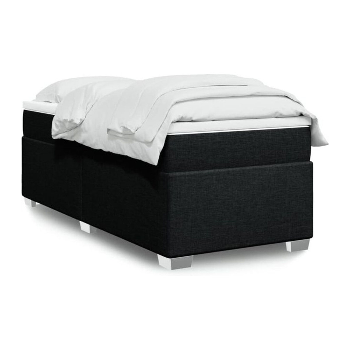 Vidaxl Boxspringbett mit Matratze in Schwarz aus Stoff, B/T: 200 x 100 cm - Bild 1