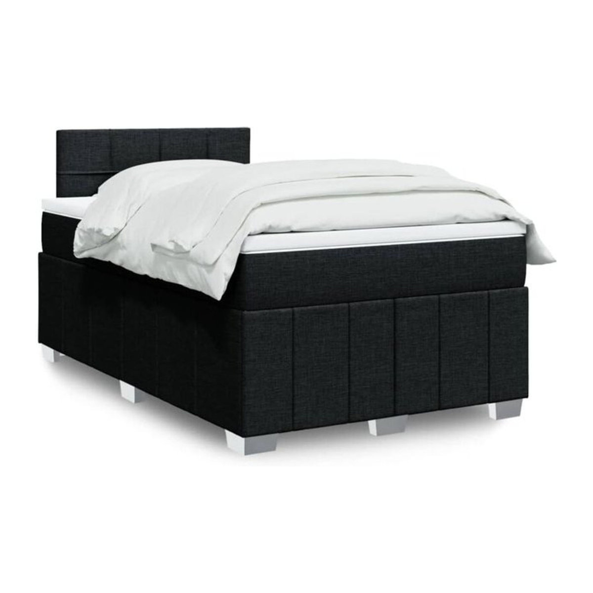 vidaxl Boxspringbett mit Matratze in Schwarz aus Stoff, B/T/H: 120 x 200 x 100,5 cm - Bild 1