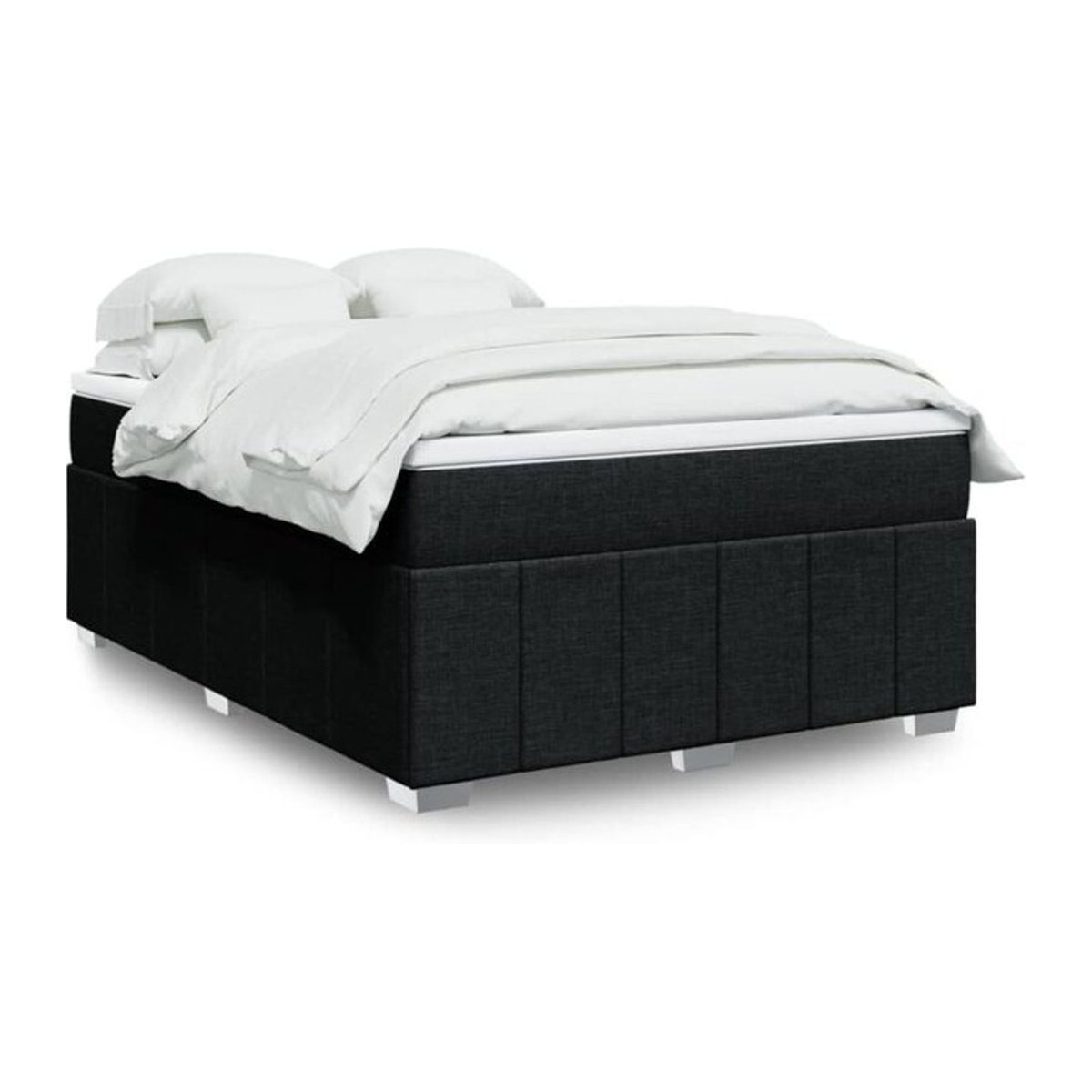 Vidaxl Boxspringbett mit Matratze in Schwarz aus Stoff, B/T/H: 160 x 200 cm - Bild 1