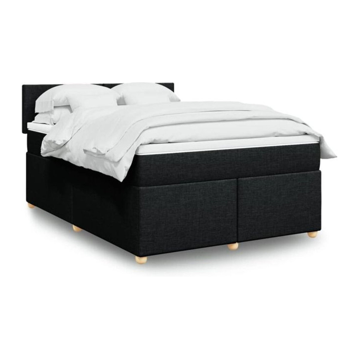 vidaxl Boxspringbett mit Matratze in Schwarz aus Stoff B/T/H: 160 x 200 x 100,5 cm - Bild 1