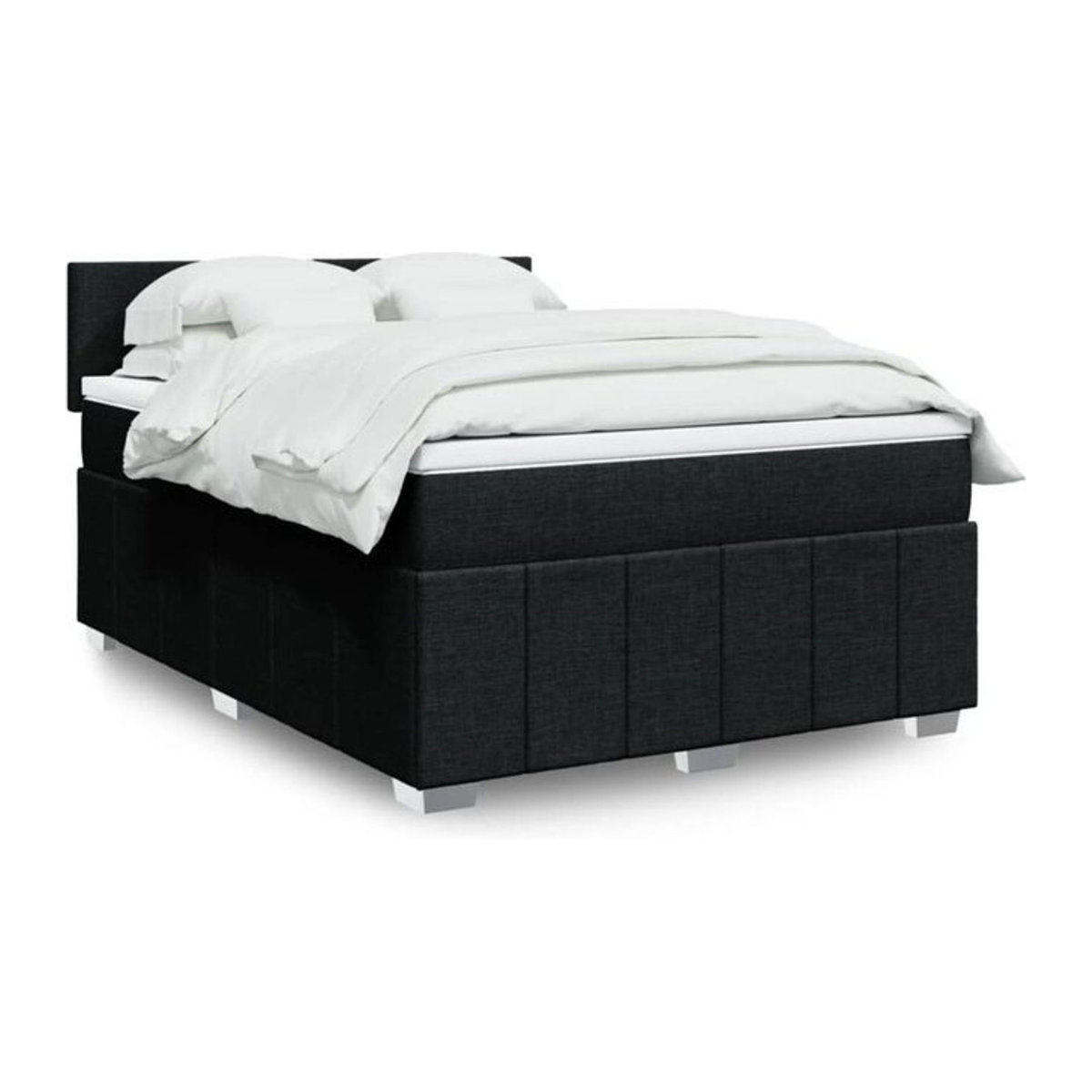 Vidaxl Boxspringbett mit Matratze in Schwarz aus Stoff, B/T/H: 160 x 200 x 100,5 cm - Bild 1