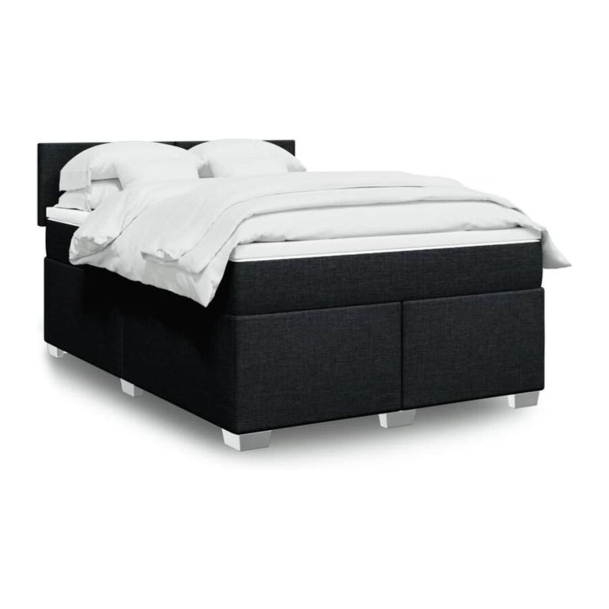 Vidaxl Boxspringbett mit Matratze in Schwarz aus Stoff, B/T/H: 160 x 200 x 100,5 cm - Bild 1