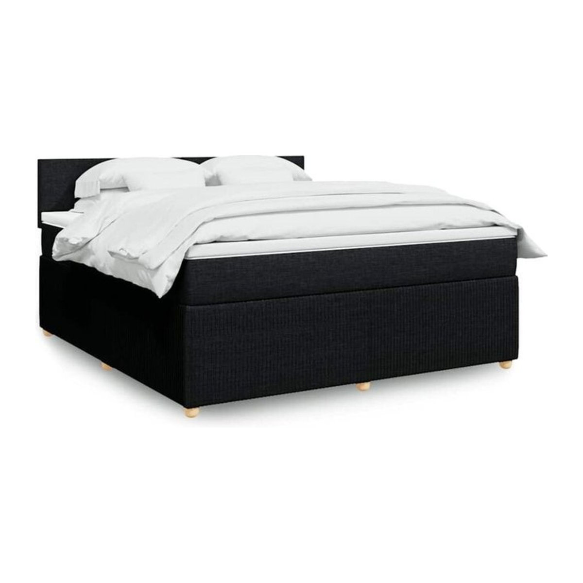 Vidaxl Boxspringbett mit Matratze in Schwarz aus Stoff, B/T/H: 180 x 200 x 100,5 cm - Bild 1
