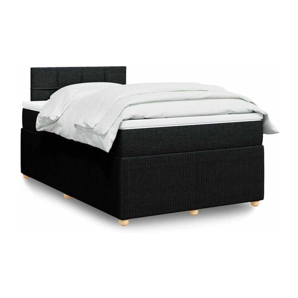 vidaxl Boxspringbett mit Matratze in Schwarz aus Stoff, B/T/H: 190 x 120 x 100,5 cm - Bild 1