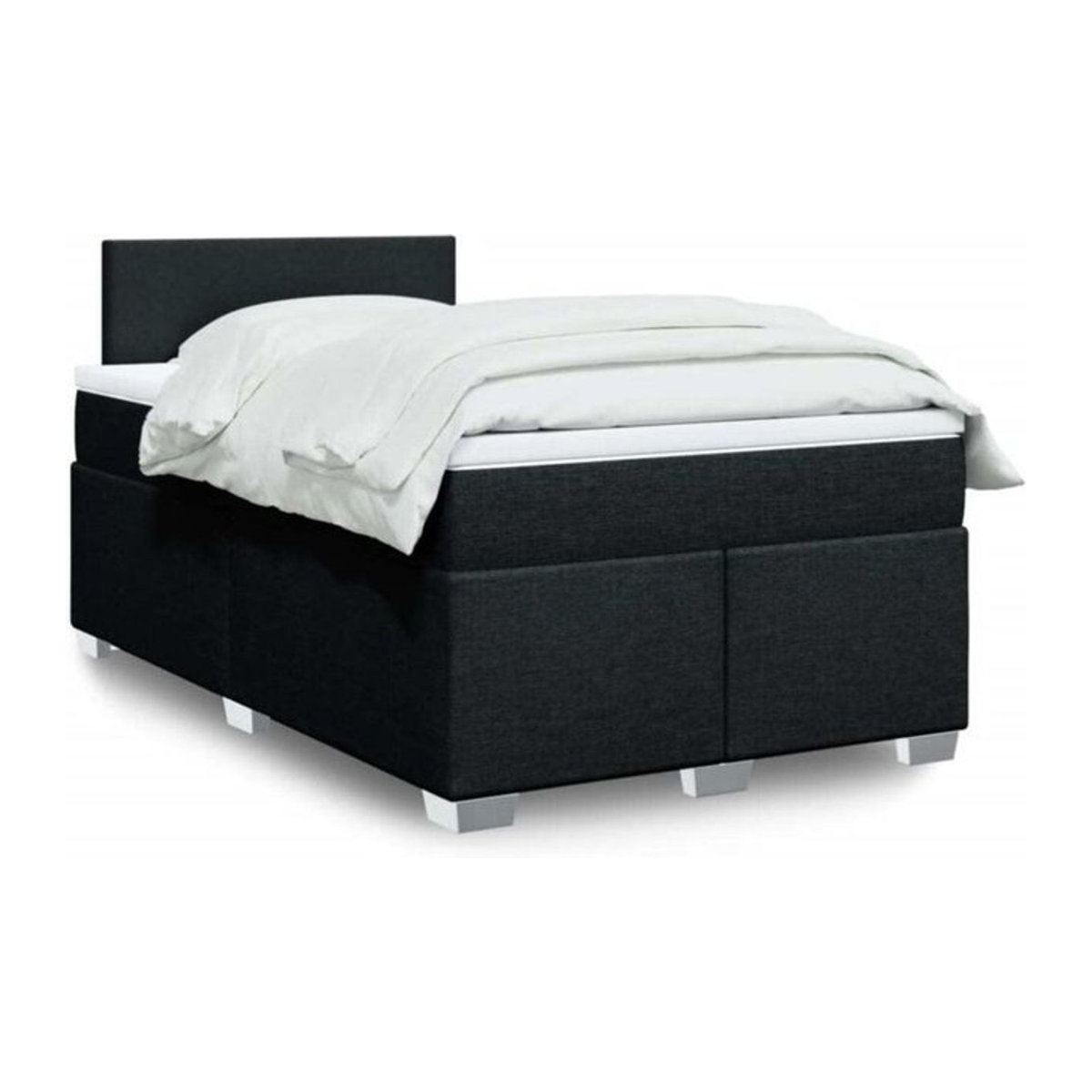 vidaxl Boxspringbett mit Matratze in Schwarz aus Stoff, B/T/H: 190 x 120 x 100,5 cm - Bild 1
