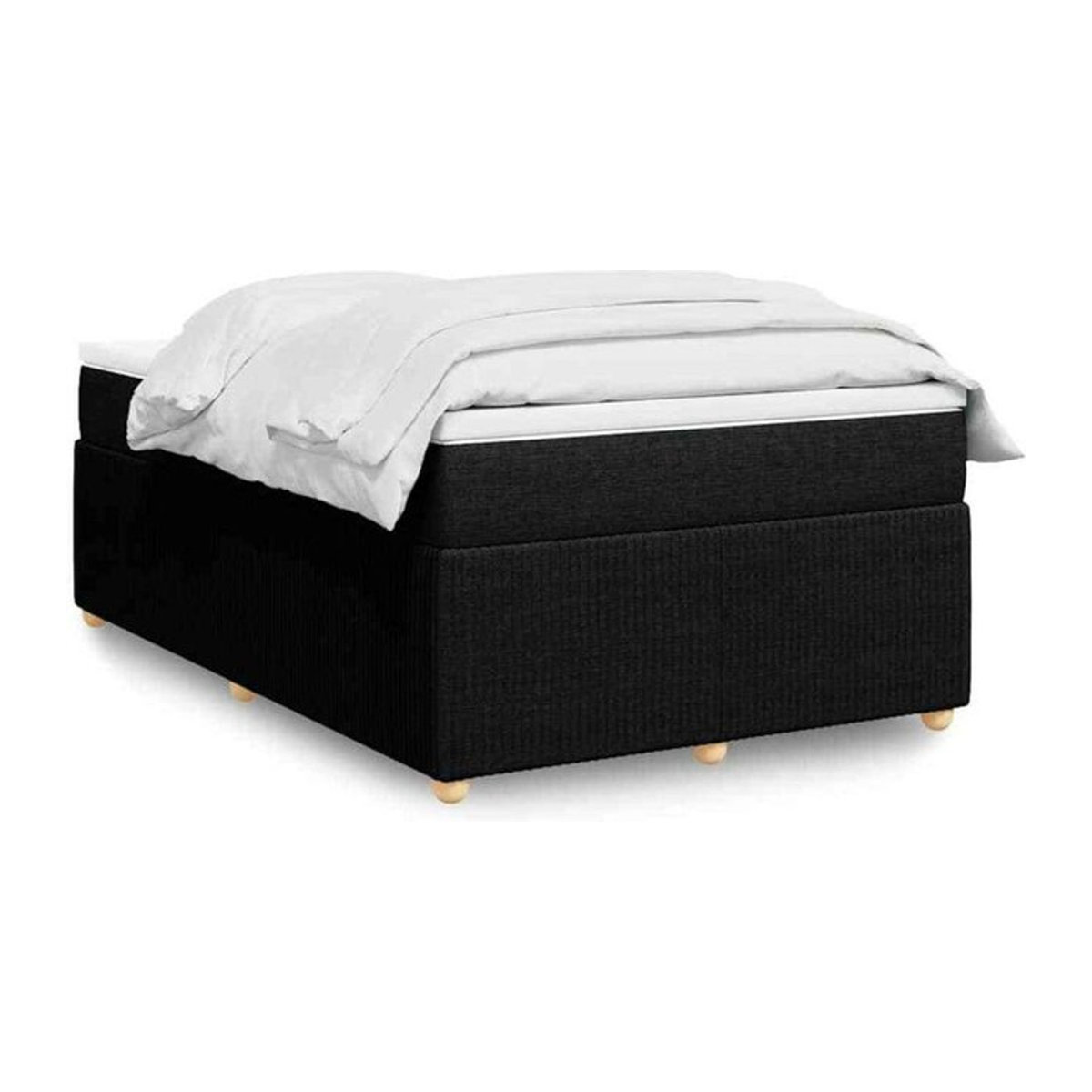 vidaxl Boxspringbett mit Matratze in Schwarz aus Stoff B/T/H: 190 x 120 x 46 cm - Bild 1
