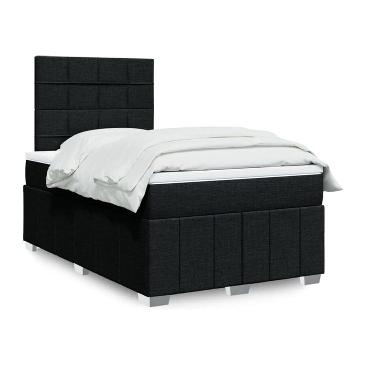vidaxl Boxspringbett mit Matratze in Schwarz aus Stoff, B/T/H: 200 x 120 x 150,5 cm - Bild 1