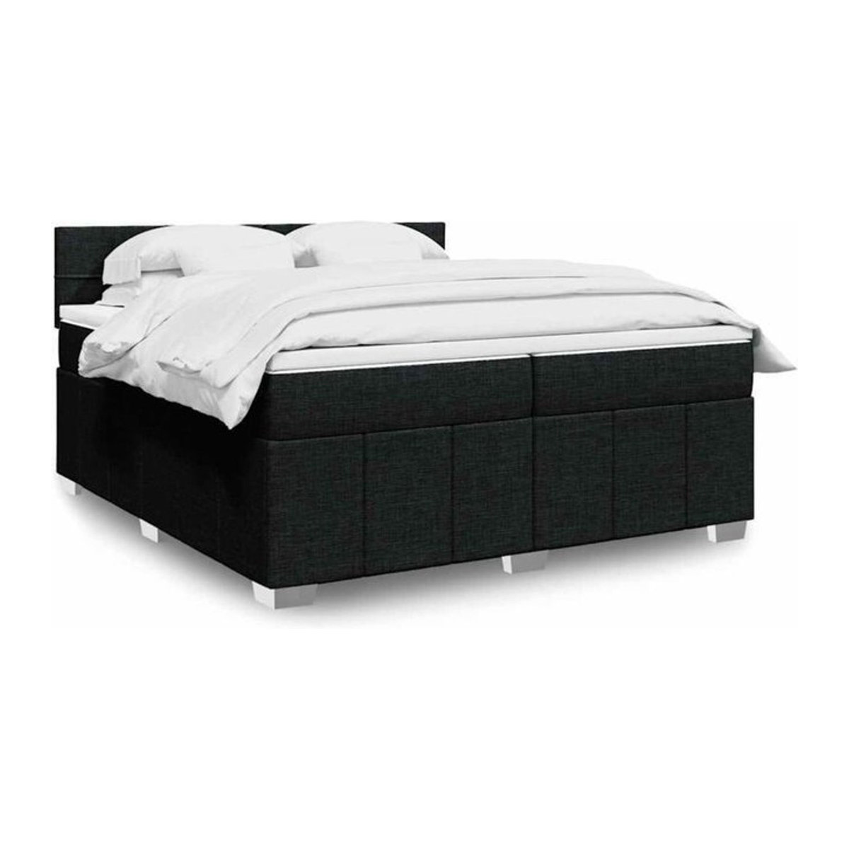 Vidaxl Boxspringbett mit Matratze in Schwarz aus Stoff, B/T/H: 200 x 200 x 100,5 cm - Bild 1