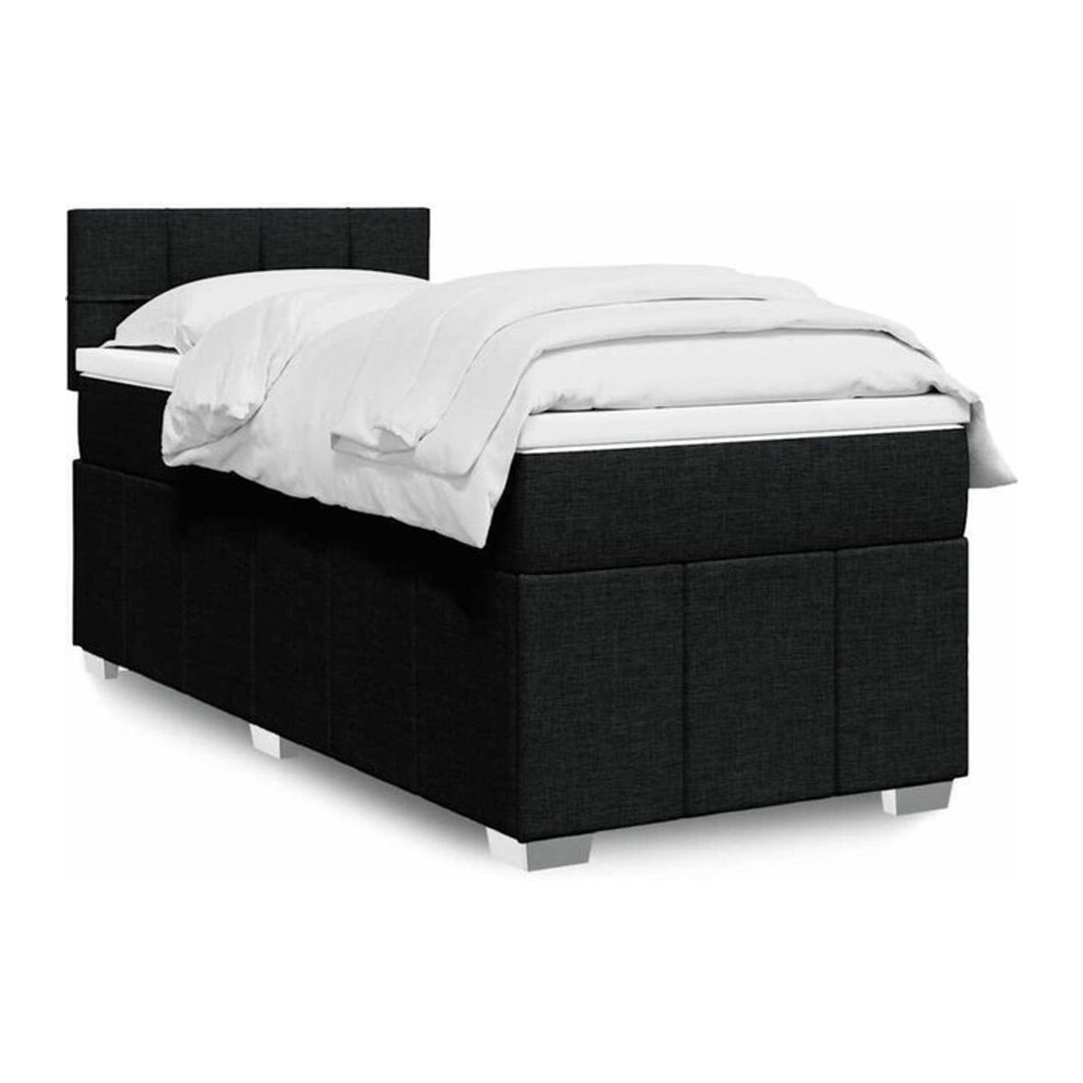 Vidaxl Boxspringbett mit Matratze in Schwarz aus Stoff B/T/H: 200 x 80 x 100,5 cm - Bild 1