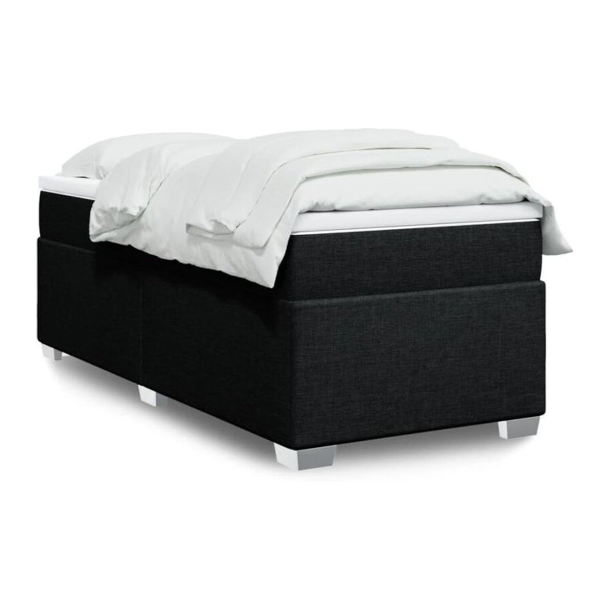 Vidaxl Boxspringbett mit Matratze in Schwarz aus Stoff B/T/H: 80 x 200 cm - Bild 1