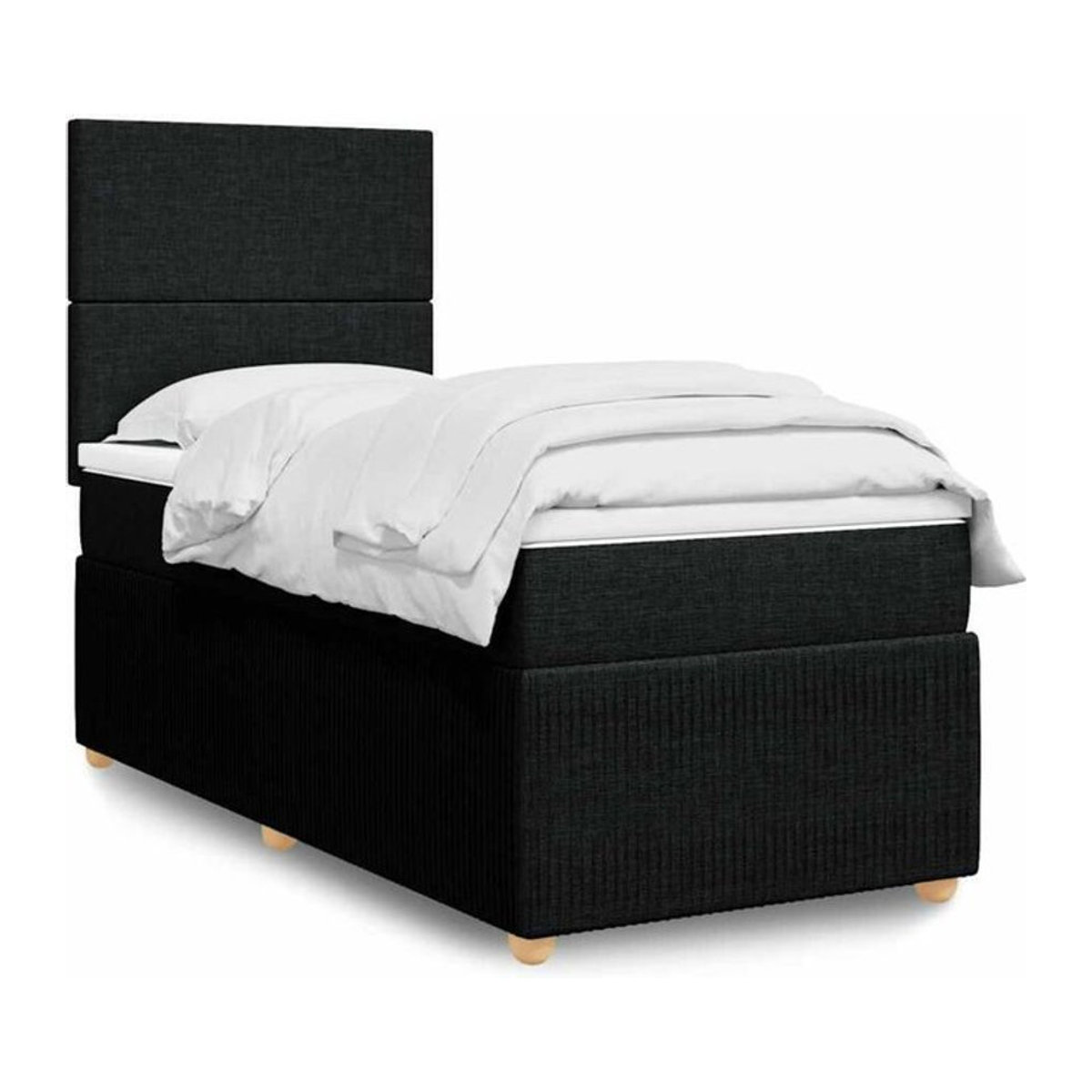Vidaxl Boxspringbett mit Matratze in Schwarz aus Stoff, B/T/H: 80 x 200 x 150,5 cm - Bild 1