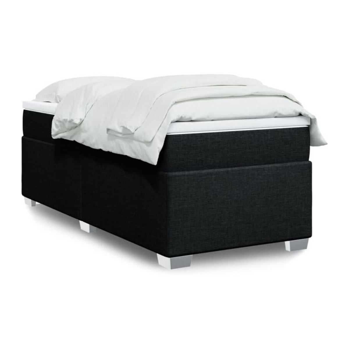 vidaxl Boxspringbett mit Matratze in Schwarz aus Stoff B/T/H: 90 x 190 cm - Bild 1