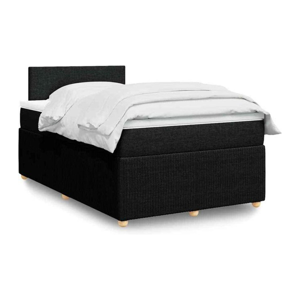 vidaxl Boxspringbett mit Matratze in Schwarz aus Stoff mit modernem Design B/T/H: 120 x 190 cm - Bild 1