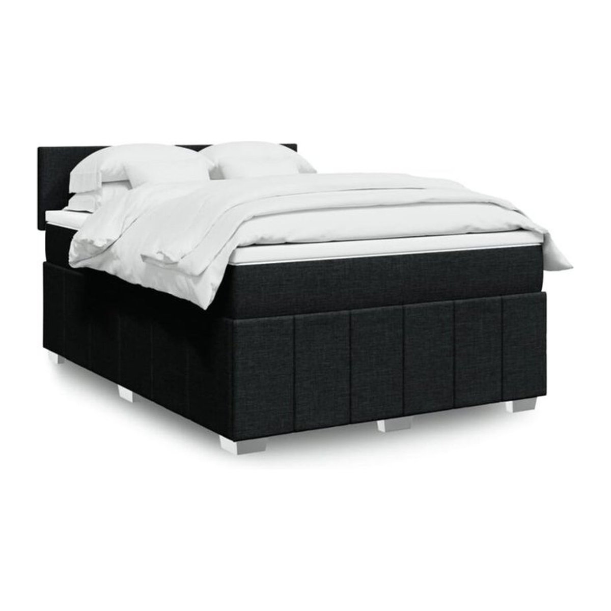 Vidaxl Boxspringbett mit Matratze in Schwarz aus Stoff mit modernem Design B/T/H: 160 x 200 cm - Bild 1