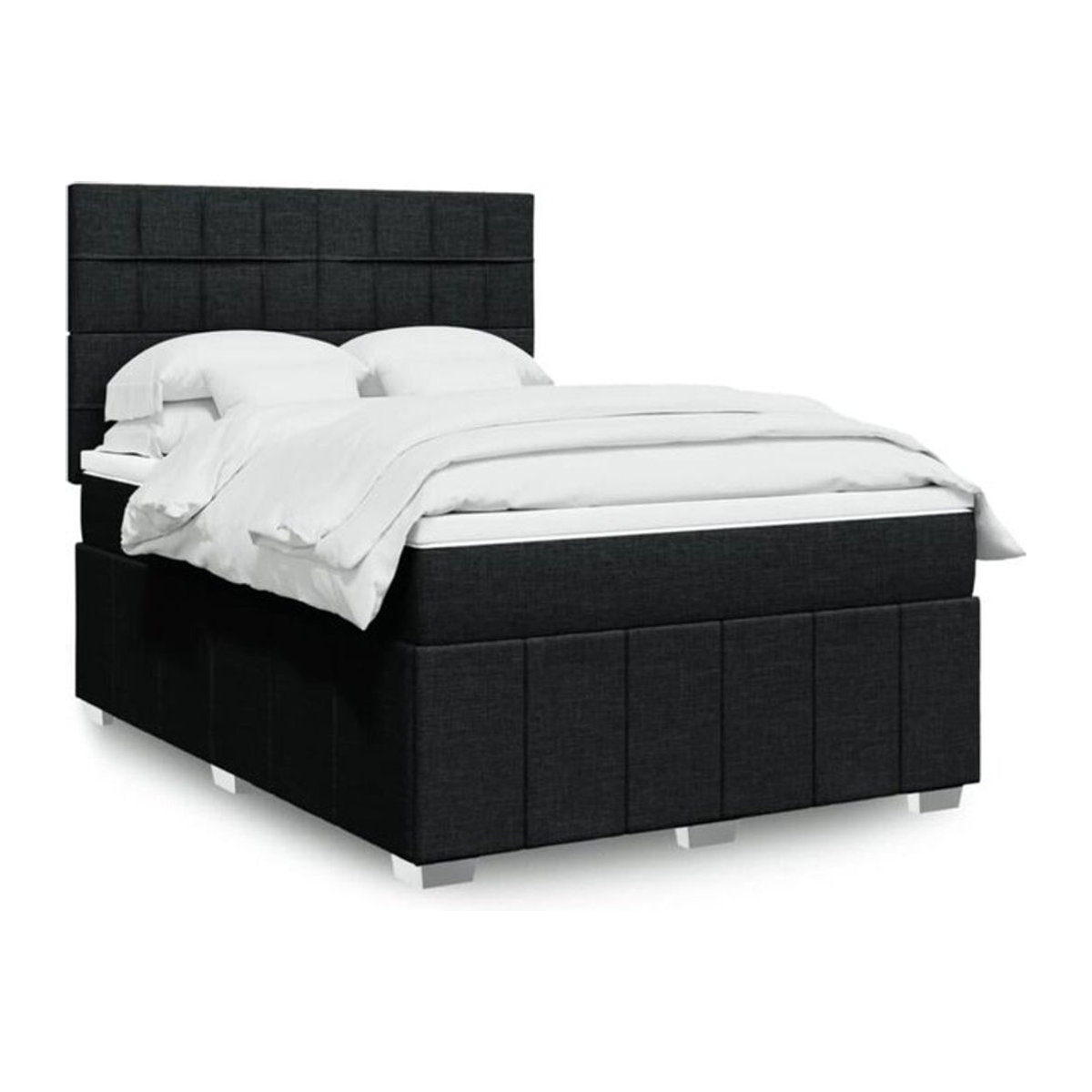 Vidaxl Boxspringbett mit Matratze in Schwarz aus Stoff mit modernem Design B/T/H: 160 x 200 x 150,5 cm - Bild 1