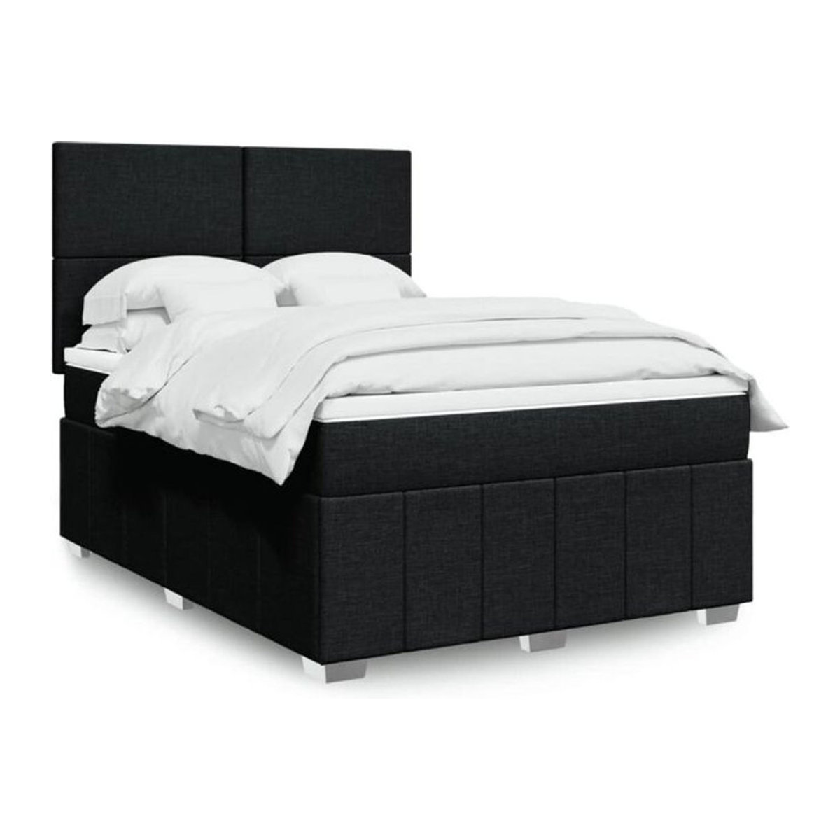 Vidaxl Boxspringbett mit Matratze in Schwarz aus Stoff mit modernem Design B/T/H: 160 x 200 x 150,5 cm - Bild 1