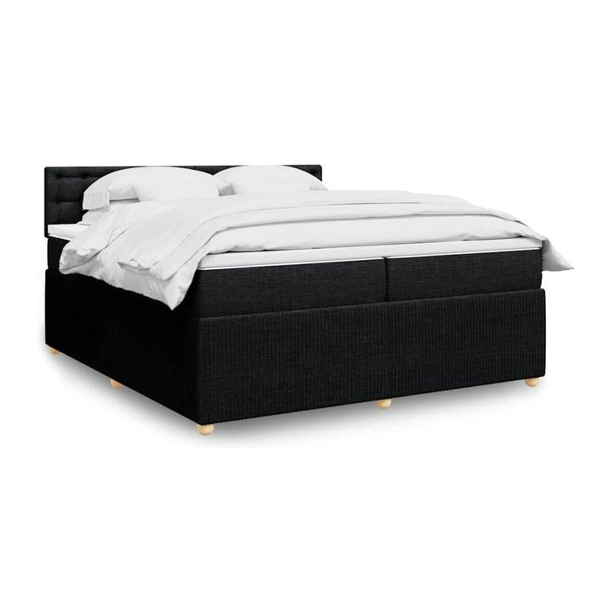 Vidaxl Boxspringbett mit Matratze in Schwarz aus Stoff mit modernem Design B/T/H: 200 x 200 x 100,5 cm - Bild 1
