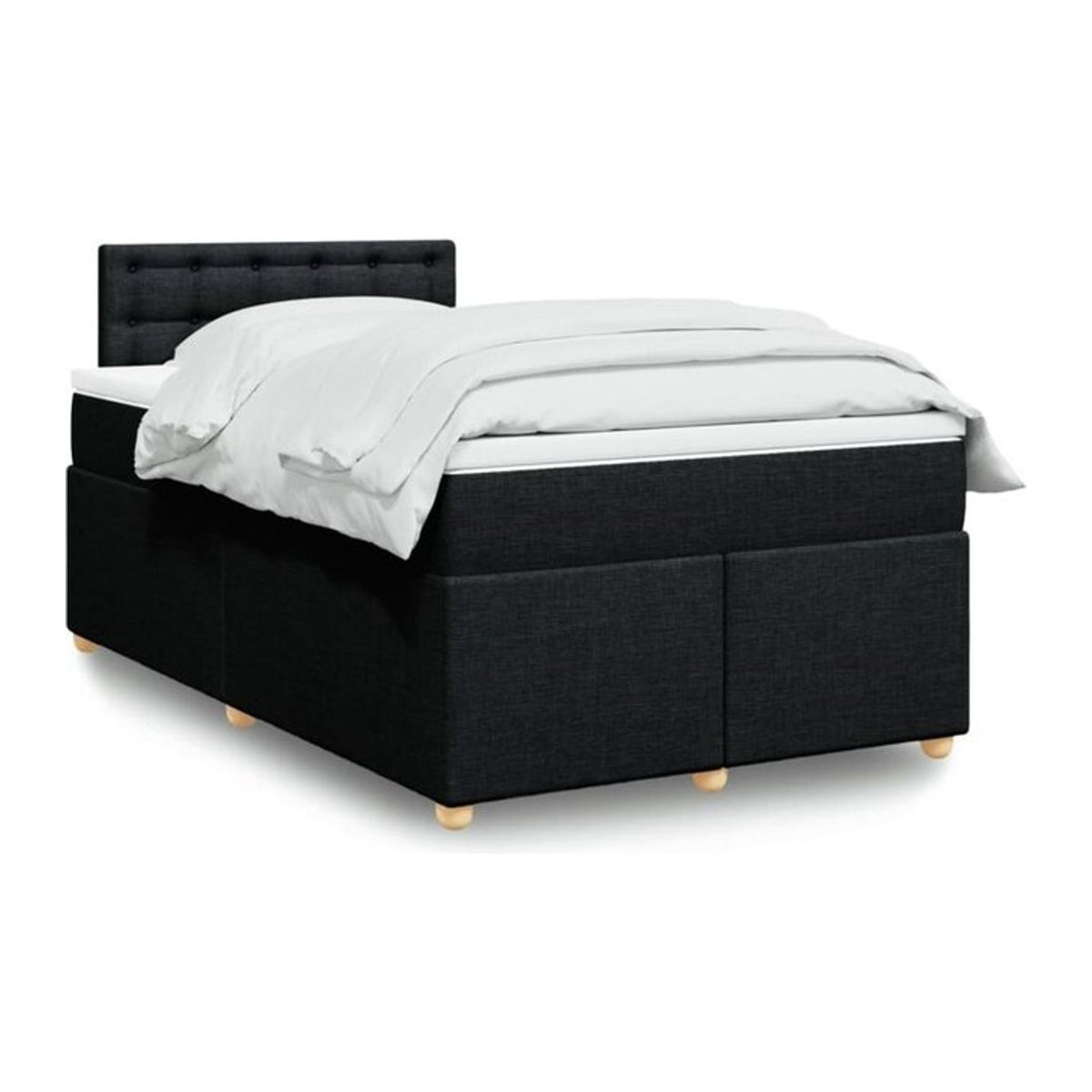Vidaxl Boxspringbett mit Matratze in Schwarz aus Stoff, Modernes Design, B/T/H: 200 x 120 x 100,5 cm - Bild 1