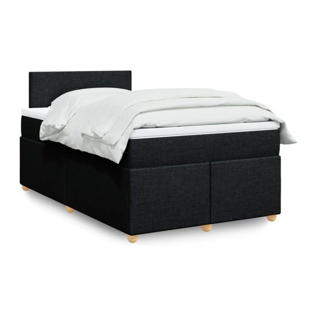 Vidaxl Boxspringbett mit Matratze in Schwarz aus Stoff und Holzwerkstoff B/B/H: 120 x 190 x 100,5 cm - Bild 1