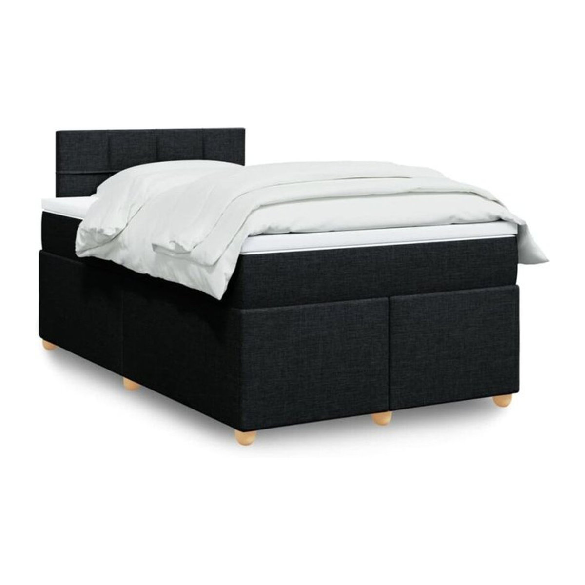 Vidaxl Boxspringbett mit Matratze in Schwarz aus Stoff und Holzwerkstoff B/B/H: 120 x 190 x 100,5 cm - Bild 1