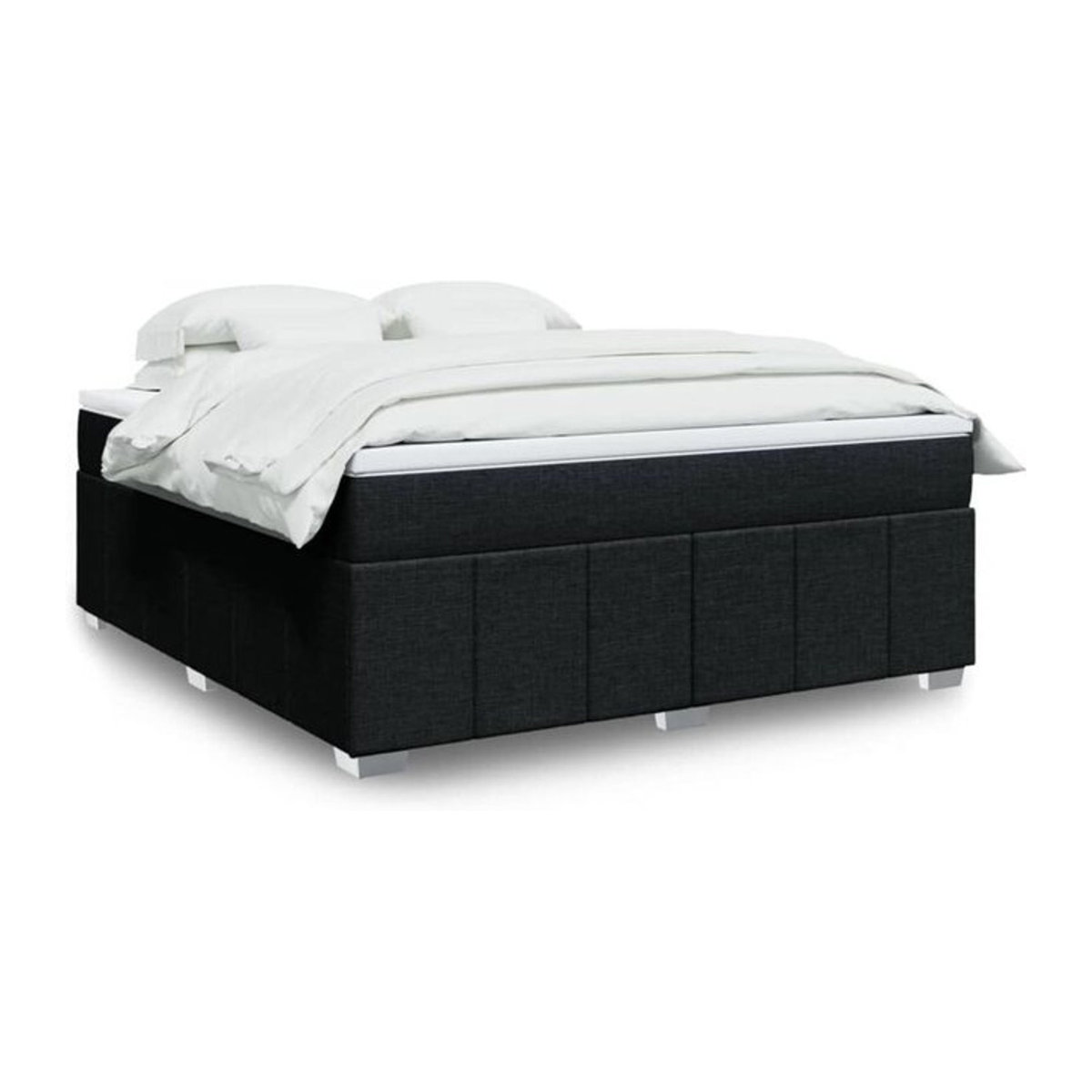 Vidaxl Boxspringbett mit Matratze in Schwarz aus Stoff und Holzwerkstoff B/B/H: 180 x 200 cm - Bild 1
