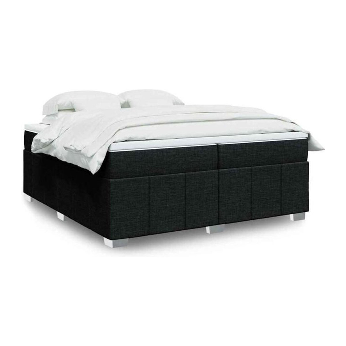 Vidaxl Boxspringbett mit Matratze in Schwarz aus Stoff und Holzwerkstoff B/T: 200 x 200 cm - Bild 1