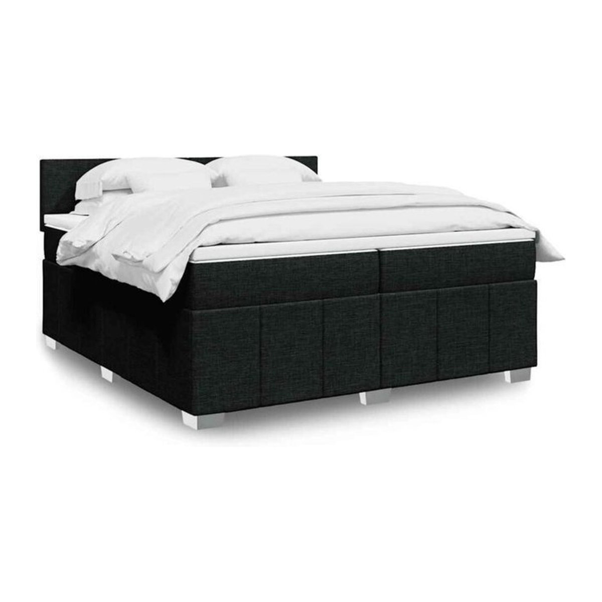 Vidaxl Boxspringbett mit Matratze in Schwarz aus Stoff und Holzwerkstoff B/T: 200 x 200 cm - Bild 1