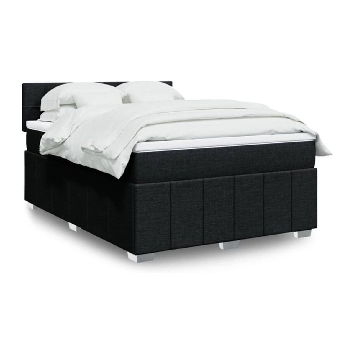 Vidaxl Boxspringbett mit Matratze in Schwarz aus Stoff und Holzwerkstoff B/T/H: 140 x 200 cm - Bild 1