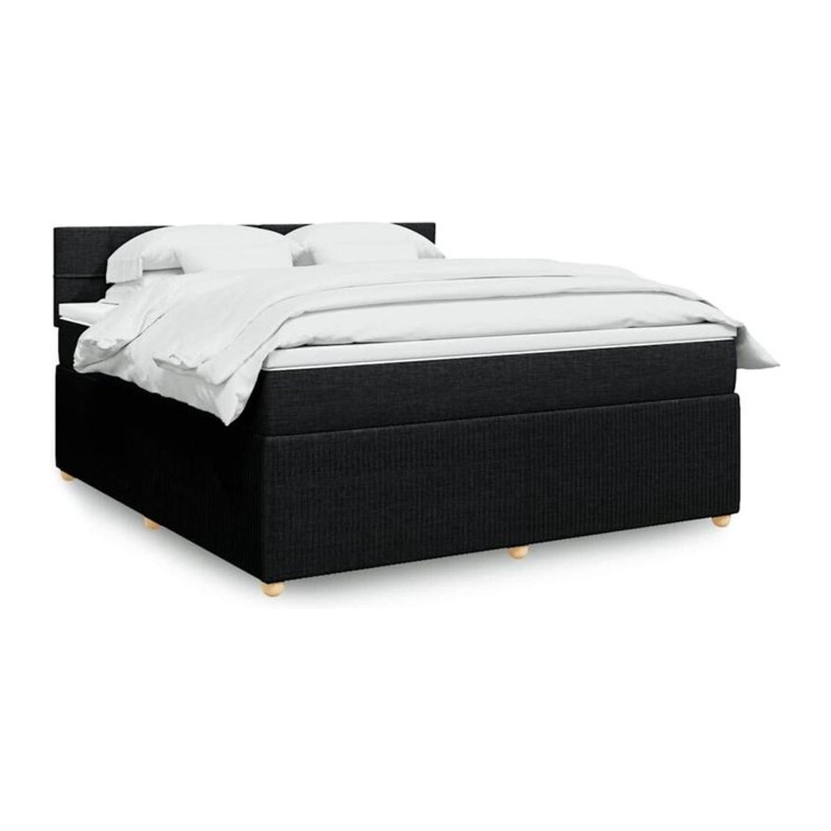 Vidaxl Boxspringbett mit Matratze in Schwarz aus Stoff und Holzwerkstoff B/T/H: 180 x 200 x 100,5 cm - Bild 1