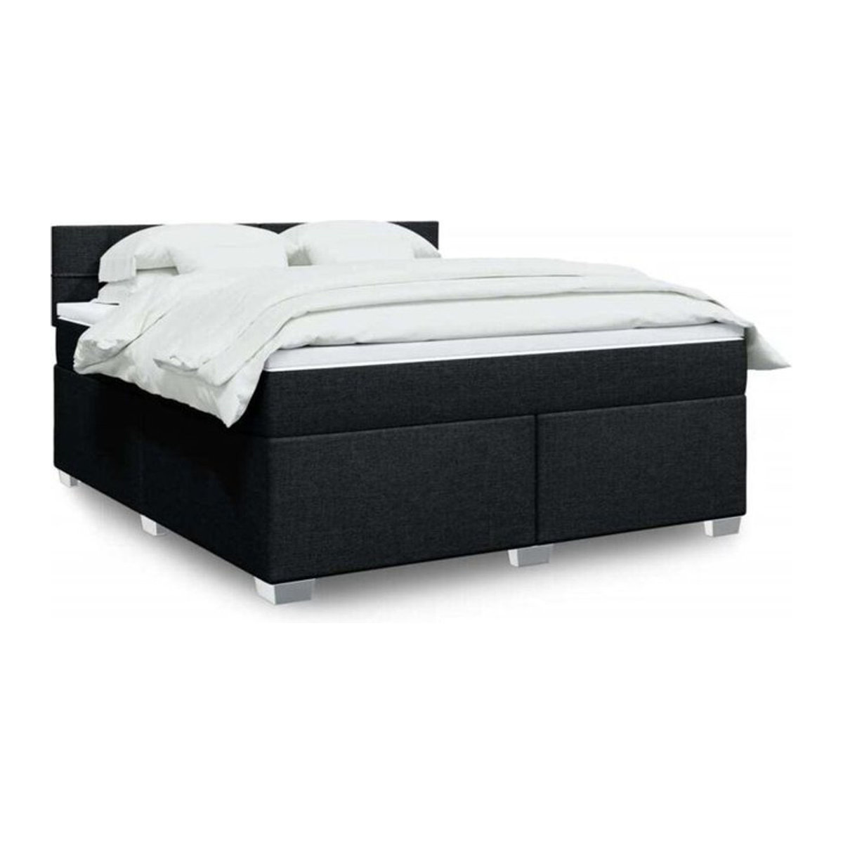 vidaxl Boxspringbett mit Matratze in Schwarz aus Stoff und Holzwerkstoff B/T/H: 180 x 200 x 100,5 cm - Bild 1