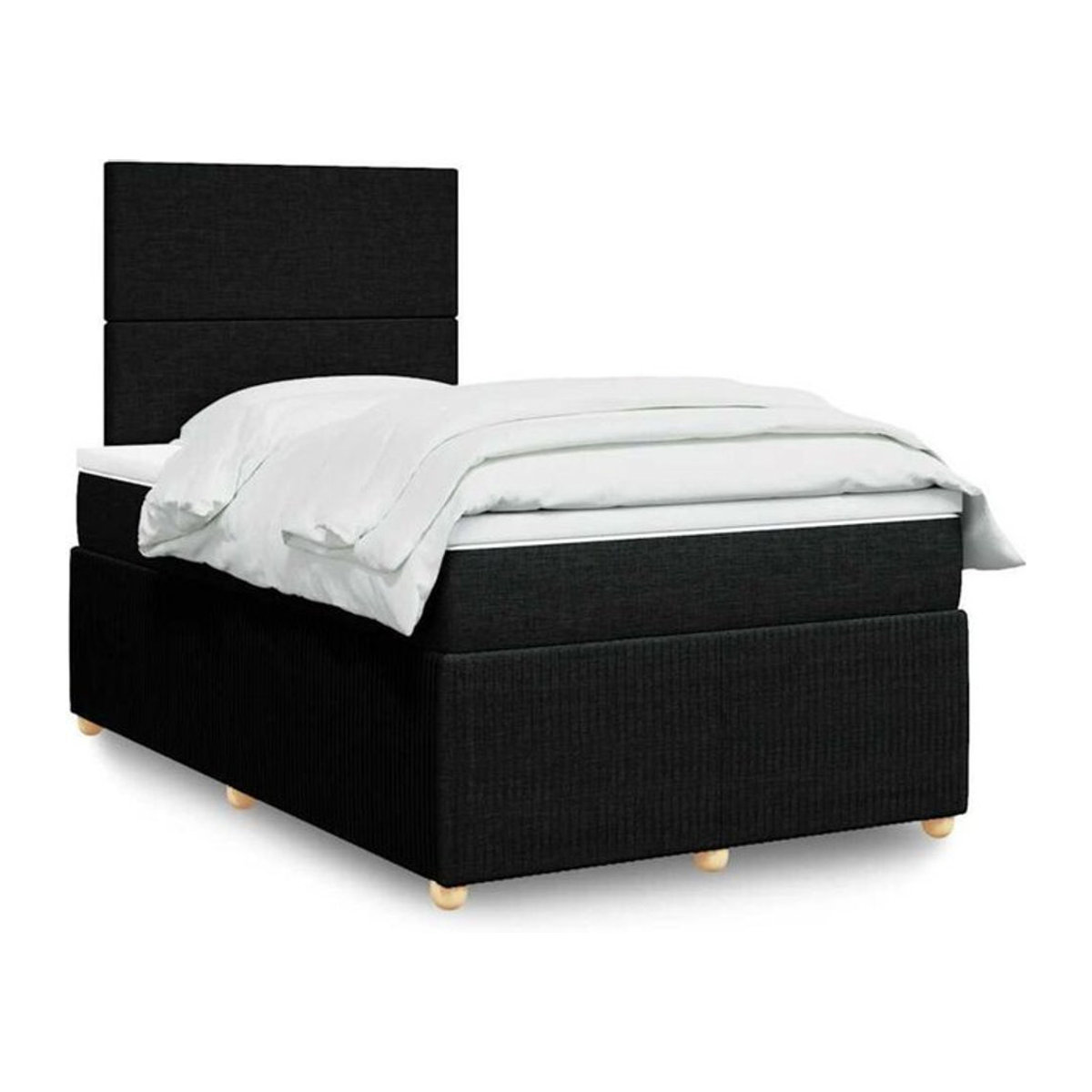 Vidaxl Boxspringbett mit Matratze in Schwarz aus Stoff und Holzwerkstoff B/T/H: 190 x 120 x 150,5 cm - Bild 1