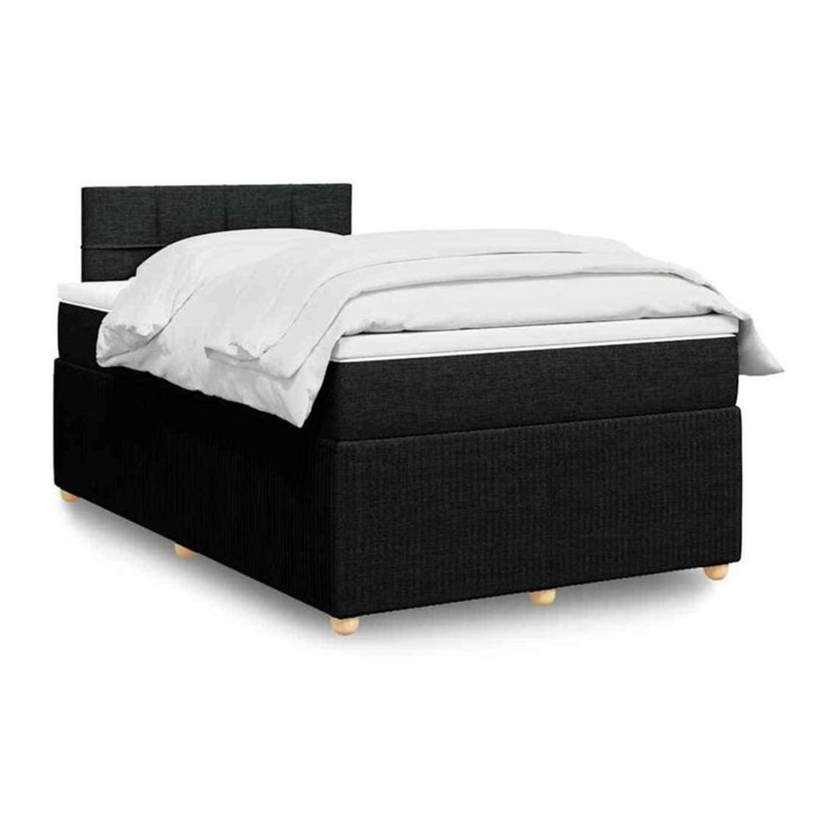 Vidaxl Boxspringbett mit Matratze in Schwarz aus Stoff und Holzwerkstoff B/T/H: 200 x 120 x 100,5 cm - Bild 1