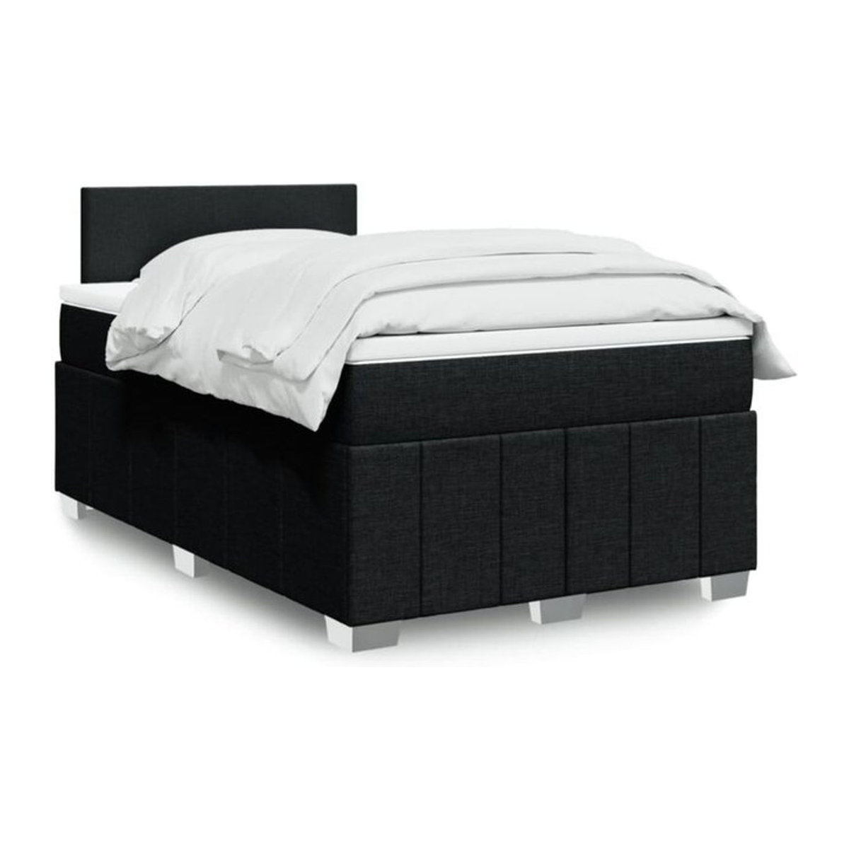 vidaxl Boxspringbett mit Matratze in Schwarz aus Stoff und Holzwerkstoff B/T/H: 200 x 120 x 100,5 cm - Bild 1