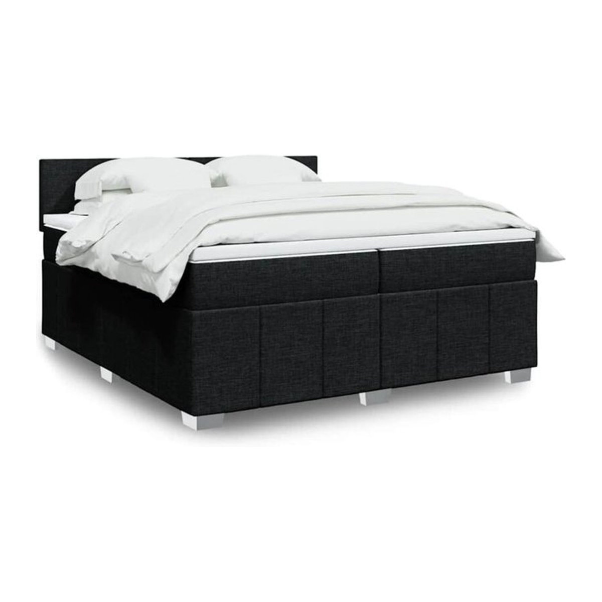 Vidaxl Boxspringbett mit Matratze in Schwarz aus Stoff und Holzwerkstoff B/T/H: 200 x 200 x 100,5 cm - Bild 1