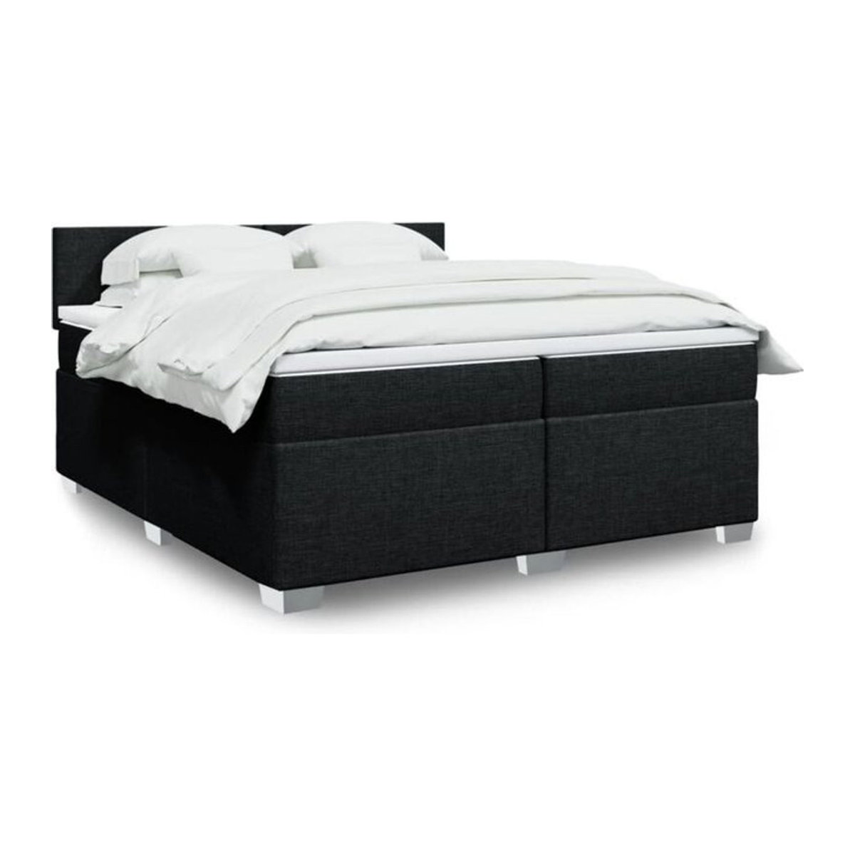 Vidaxl Boxspringbett mit Matratze in Schwarz aus Stoff und Holzwerkstoff B/T/H: 200 x 200 x 100,5 cm - Bild 1