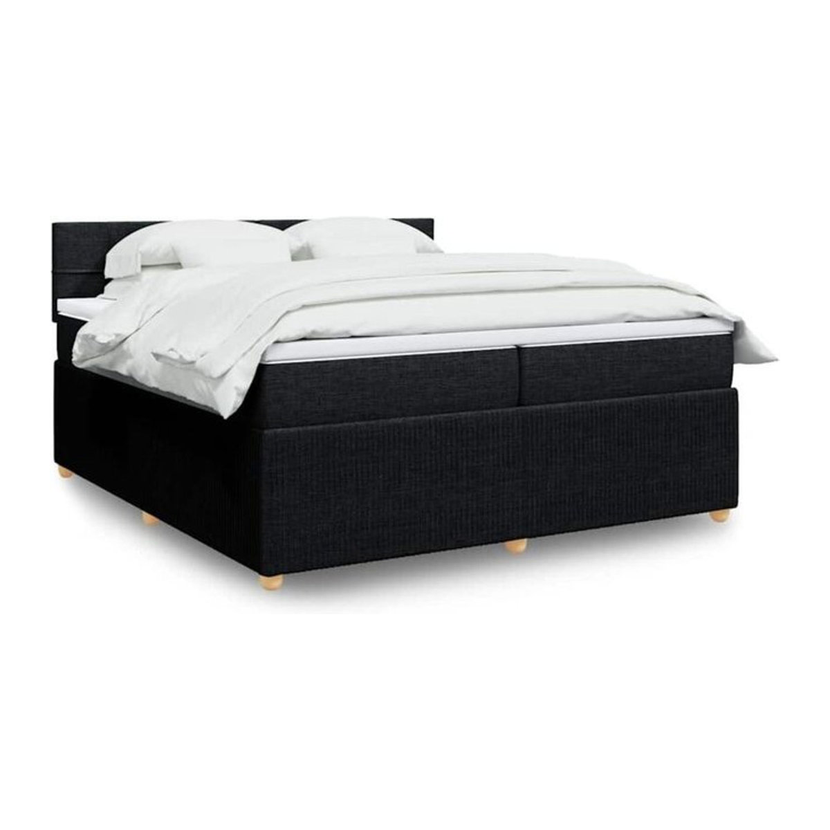 Vidaxl Boxspringbett mit Matratze in Schwarz aus Stoff und Holzwerkstoff B/T/H: 200 x 200 x 100,5 cm - Bild 1